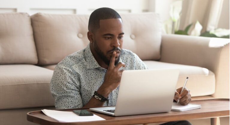young guy studying