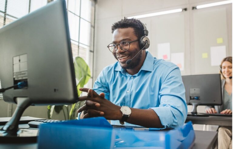 agent talking on phone about term life insurance