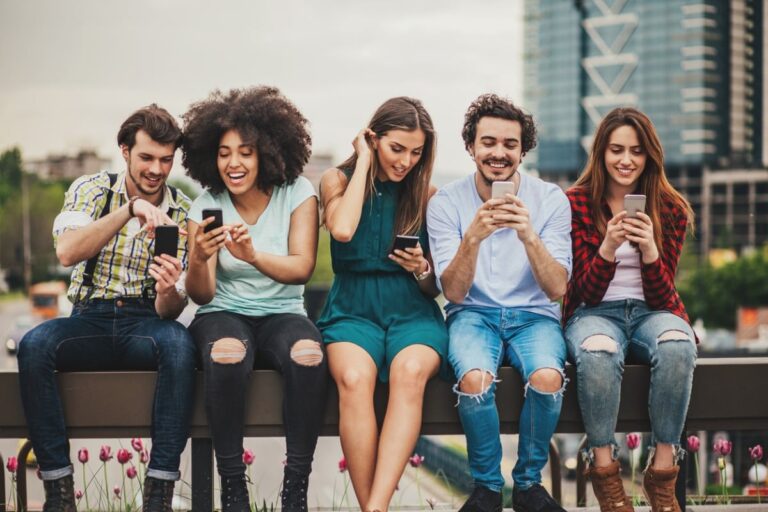 young adults connecting