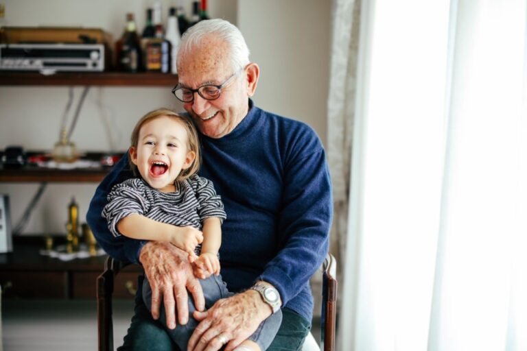 Grandfather and grandchild
